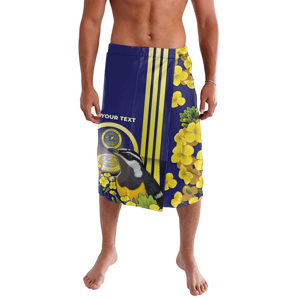 Personalized United States Virgin Islands Lavalava Bananaquit Bird With Yellow Sage Flowers - Wonder Print Shop