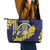 United States Virgin Islands Leather Tote Bag Bananaquit Bird With Yellow Sage Flowers - Wonder Print Shop