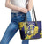 United States Virgin Islands Leather Tote Bag Bananaquit Bird With Yellow Sage Flowers - Wonder Print Shop