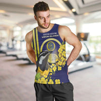 Personalized United States Virgin Islands Men Tank Top Bananaquit Bird With Yellow Sage Flowers - Wonder Print Shop