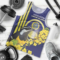 Personalized United States Virgin Islands Men Tank Top Bananaquit Bird With Yellow Sage Flowers - Wonder Print Shop