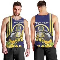 Personalized United States Virgin Islands Men Tank Top Bananaquit Bird With Yellow Sage Flowers - Wonder Print Shop