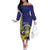 Personalized United States Virgin Islands Off The Shoulder Long Sleeve Dress Bananaquit Bird With Yellow Sage Flowers - Wonder Print Shop