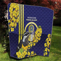United States Virgin Islands Quilt Bananaquit Bird With Yellow Sage Flowers - Wonder Print Shop