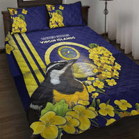 United States Virgin Islands Quilt Bed Set Bananaquit Bird With Yellow Sage Flowers - Wonder Print Shop