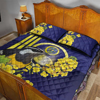 United States Virgin Islands Quilt Bed Set Bananaquit Bird With Yellow Sage Flowers - Wonder Print Shop