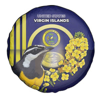 United States Virgin Islands Spare Tire Cover Bananaquit Bird With Yellow Sage Flowers - Wonder Print Shop