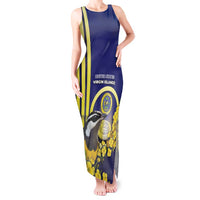 Personalized United States Virgin Islands Tank Maxi Dress Bananaquit Bird With Yellow Sage Flowers - Wonder Print Shop
