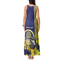 Personalized United States Virgin Islands Tank Maxi Dress Bananaquit Bird With Yellow Sage Flowers - Wonder Print Shop