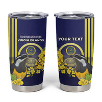 Personalized United States Virgin Islands Tumbler Cup Bananaquit Bird With Yellow Sage Flowers - Wonder Print Shop