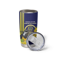 Personalized United States Virgin Islands Tumbler Cup Bananaquit Bird With Yellow Sage Flowers - Wonder Print Shop