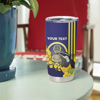 Personalized United States Virgin Islands Tumbler Cup Bananaquit Bird With Yellow Sage Flowers - Wonder Print Shop