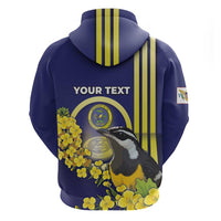 Personalized United States Virgin Islands Zip Hoodie Bananaquit Bird With Yellow Sage Flowers - Wonder Print Shop