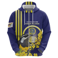 Personalized United States Virgin Islands Zip Hoodie Bananaquit Bird With Yellow Sage Flowers - Wonder Print Shop