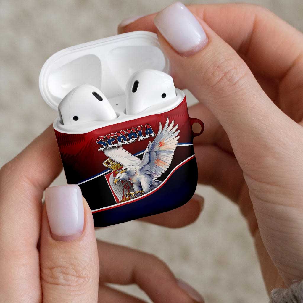 Serbia AirPods Case White Double Headed Eagle With Coat Of Arms - Wonder Print Shop