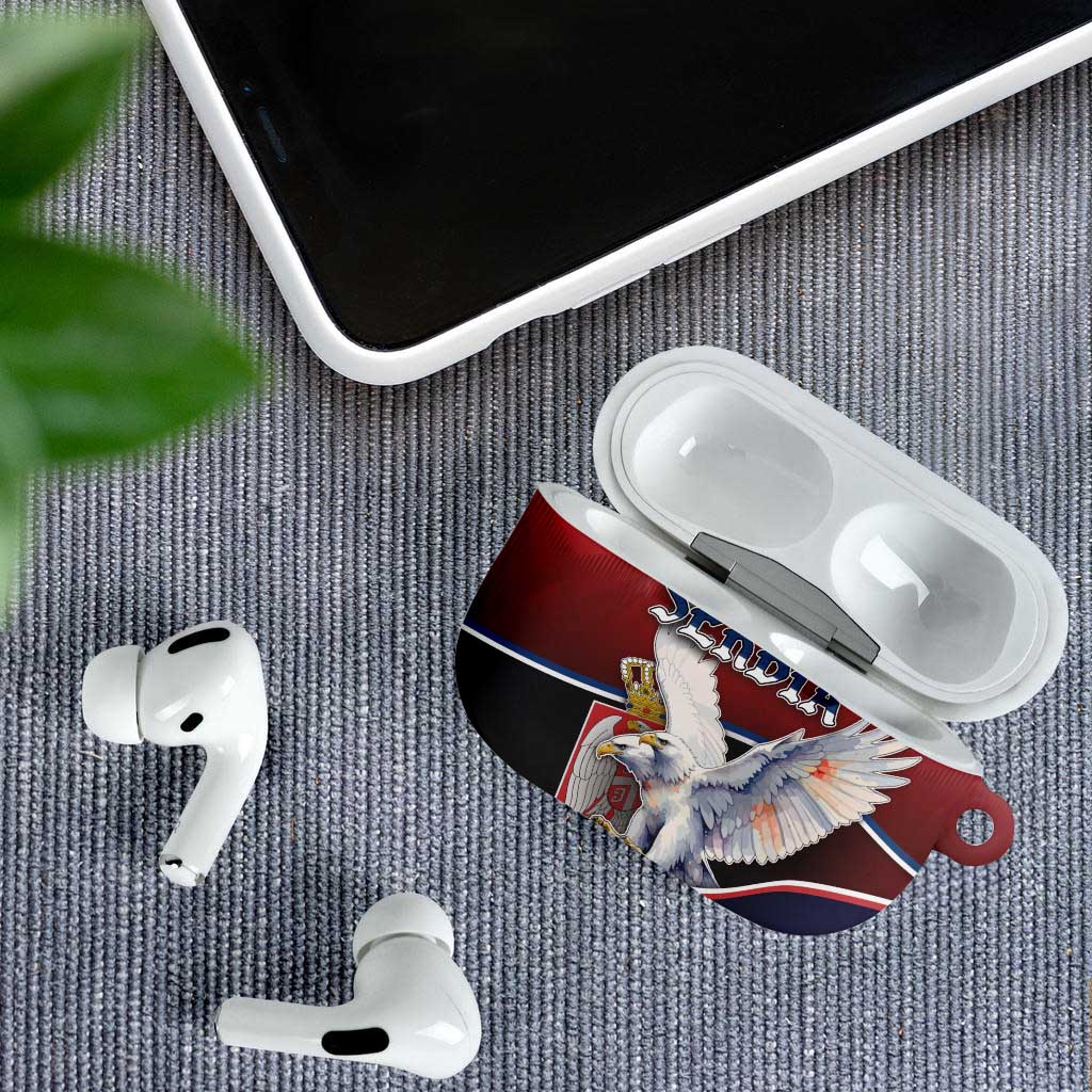Serbia AirPods Case White Double Headed Eagle With Coat Of Arms - Wonder Print Shop