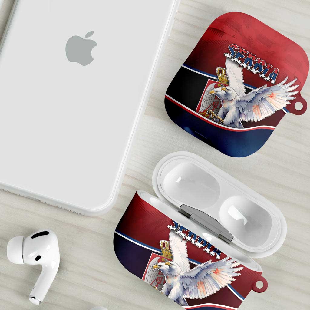 Serbia AirPods Case White Double Headed Eagle With Coat Of Arms - Wonder Print Shop