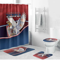 Serbia Bathroom Set White Double Headed Eagle With Coat Of Arms - Wonder Print Shop