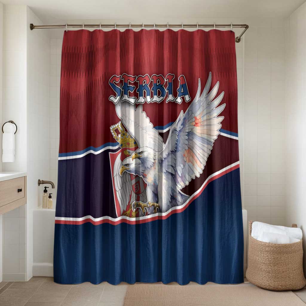 Serbia Bathroom Set White Double Headed Eagle With Coat Of Arms - Wonder Print Shop