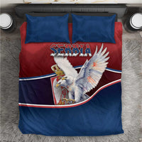 Serbia Bedding Set White Double Headed Eagle With Coat Of Arms - Wonder Print Shop