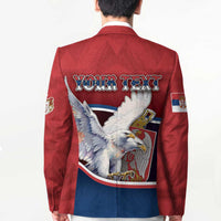 Personalized Serbia Blazer White Double Headed Eagle With Coat Of Arms - Wonder Print Shop