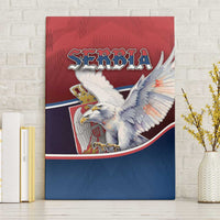 Serbia Canvas Wall Art White Double Headed Eagle With Coat Of Arms - Wonder Print Shop