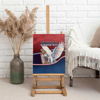 Serbia Canvas Wall Art White Double Headed Eagle With Coat Of Arms - Wonder Print Shop