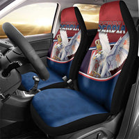 Serbia Car Seat Cover White Double Headed Eagle With Coat Of Arms - Wonder Print Shop