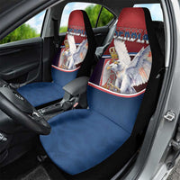 Serbia Car Seat Cover White Double Headed Eagle With Coat Of Arms - Wonder Print Shop