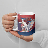 Personalized Serbia Ceramic Mug White Double Headed Eagle With Coat Of Arms - Wonder Print Shop