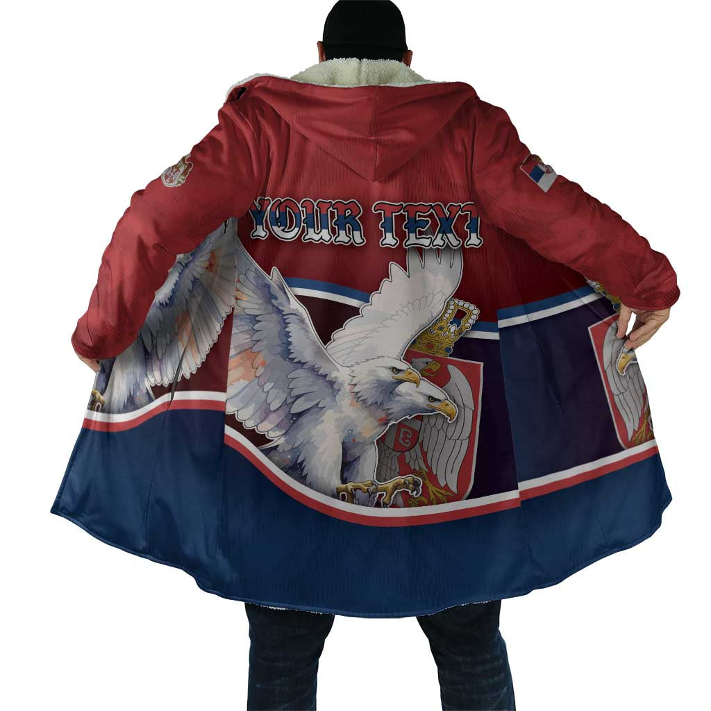 Personalized Serbia Cloak White Double Headed Eagle With Coat Of Arms - Wonder Print Shop