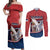 Personalized Serbia Couples Matching Off Shoulder Maxi Dress and Long Sleeve Button Shirt White Double Headed Eagle With Coat Of Arms - Wonder Print Shop