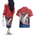 Personalized Serbia Couples Matching Off The Shoulder Long Sleeve Dress and Hawaiian Shirt White Double Headed Eagle With Coat Of Arms - Wonder Print Shop
