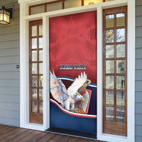 Serbia Door Cover White Double Headed Eagle With Coat Of Arms - Wonder Print Shop