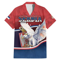 Personalized Serbia Family Matching Mermaid Dress and Hawaiian Shirt White Double Headed Eagle With Coat Of Arms - Wonder Print Shop