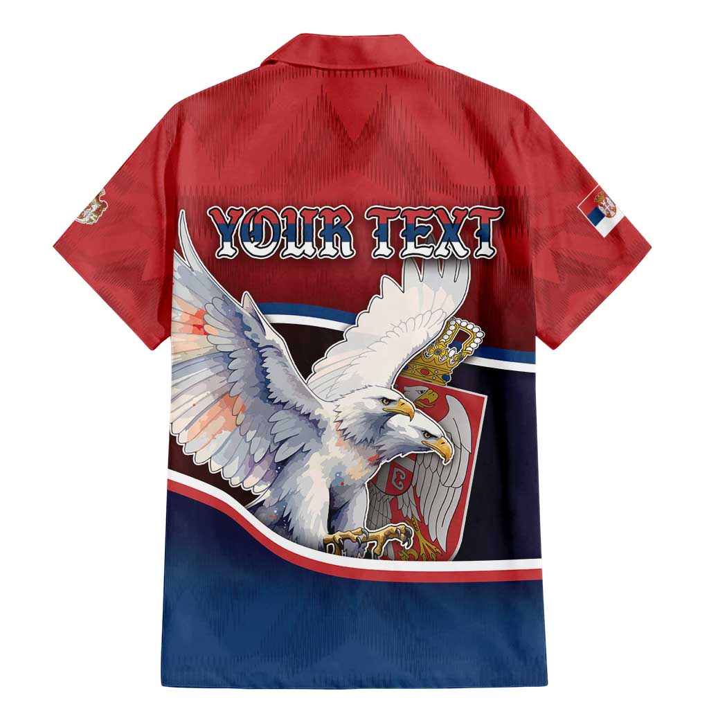 Personalized Serbia Family Matching Mermaid Dress and Hawaiian Shirt White Double Headed Eagle With Coat Of Arms - Wonder Print Shop