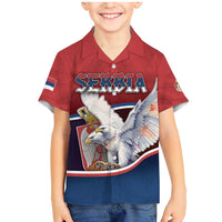 Personalized Serbia Family Matching Mermaid Dress and Hawaiian Shirt White Double Headed Eagle With Coat Of Arms - Wonder Print Shop