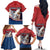 Personalized Serbia Family Matching Off The Shoulder Long Sleeve Dress and Hawaiian Shirt White Double Headed Eagle With Coat Of Arms - Wonder Print Shop