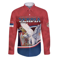 Personalized Serbia Family Matching Off Shoulder Short Dress and Hawaiian Shirt White Double Headed Eagle With Coat Of Arms - Wonder Print Shop