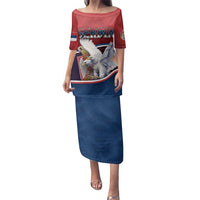 Personalized Serbia Family Matching Puletasi and Hawaiian Shirt White Double Headed Eagle With Coat Of Arms - Wonder Print Shop