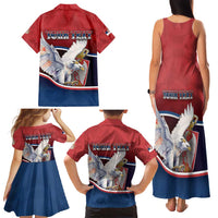 Personalized Serbia Family Matching Tank Maxi Dress and Hawaiian Shirt White Double Headed Eagle With Coat Of Arms - Wonder Print Shop