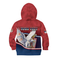 Personalized Serbia Kid Hoodie White Double Headed Eagle With Coat Of Arms - Wonder Print Shop