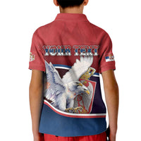Personalized Serbia Kid Polo Shirt White Double Headed Eagle With Coat Of Arms - Wonder Print Shop