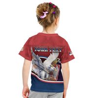 Personalized Serbia Kid T Shirt White Double Headed Eagle With Coat Of Arms - Wonder Print Shop