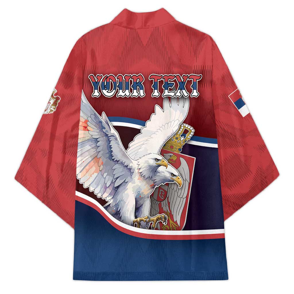 Personalized Serbia Kimono White Double Headed Eagle With Coat Of Arms - Wonder Print Shop