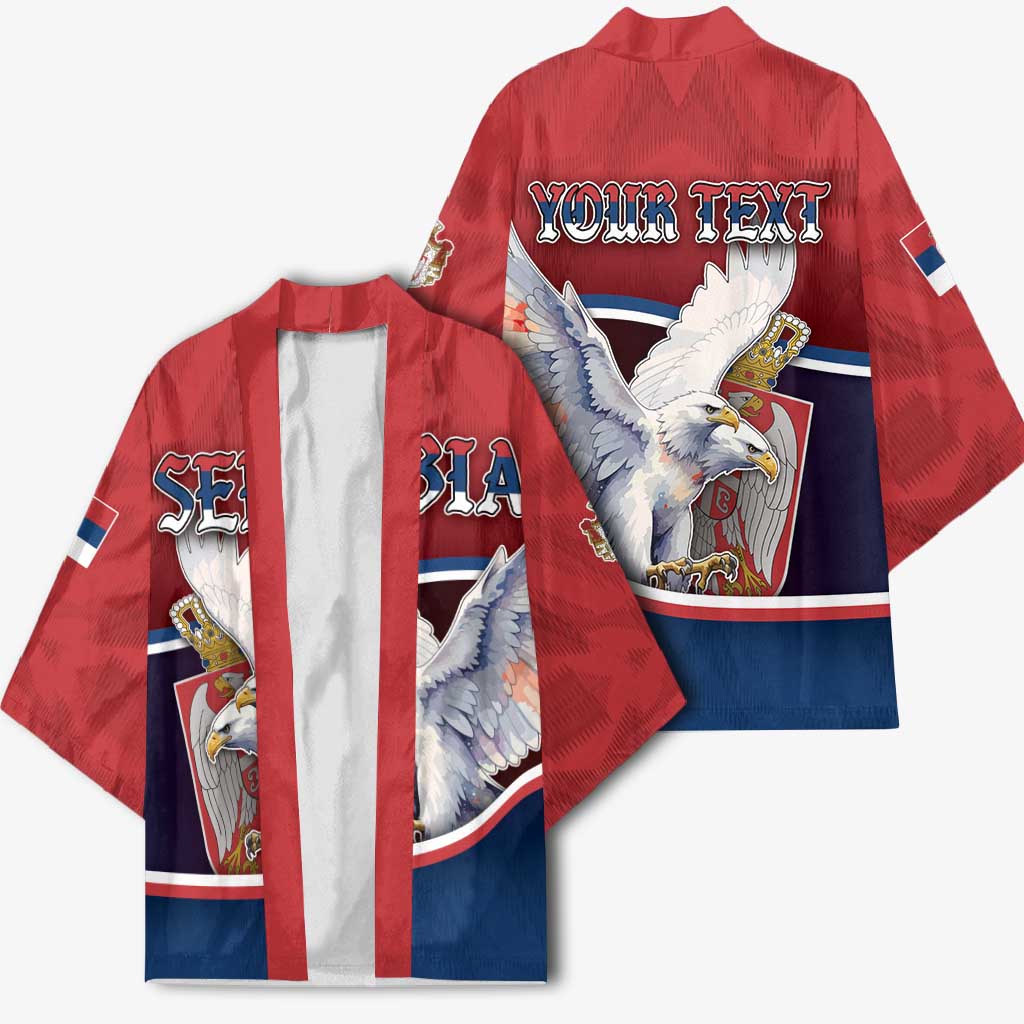 Personalized Serbia Kimono White Double Headed Eagle With Coat Of Arms - Wonder Print Shop