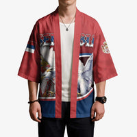 Personalized Serbia Kimono White Double Headed Eagle With Coat Of Arms - Wonder Print Shop