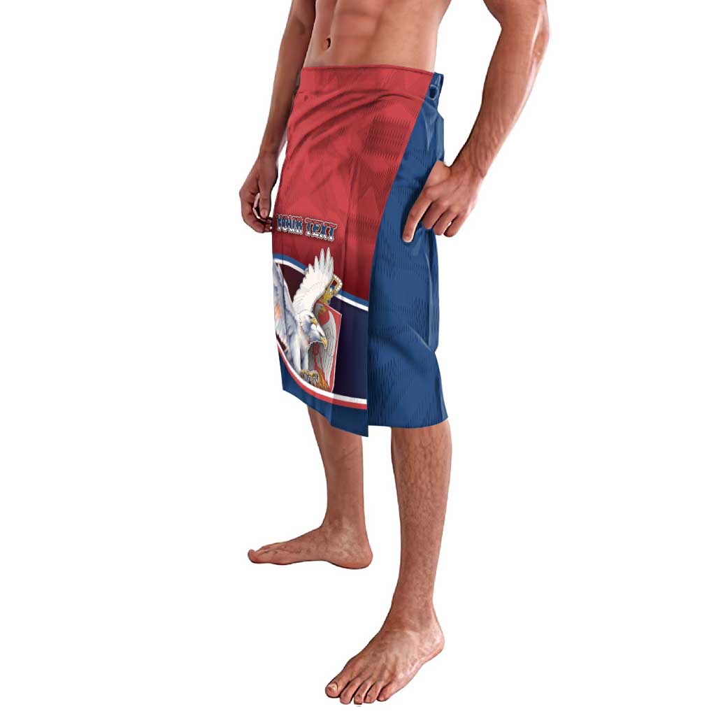 Personalized Serbia Lavalava White Double Headed Eagle With Coat Of Arms - Wonder Print Shop