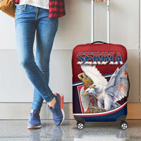 Serbia Luggage Cover White Double Headed Eagle With Coat Of Arms - Wonder Print Shop