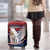 Serbia Luggage Cover White Double Headed Eagle With Coat Of Arms - Wonder Print Shop